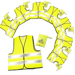 Werbe-Sparset Warnweste im Etui, 60-tlg., Gelb, Inkl. Druck